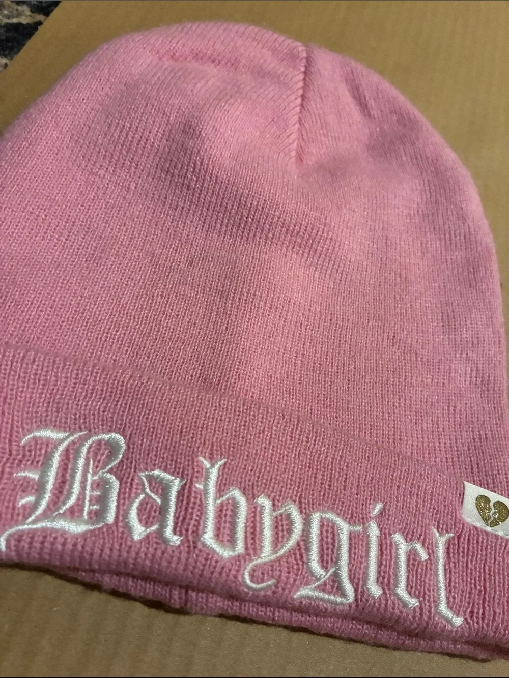 Pink 'Babygirl' Knit Beanie for Kids